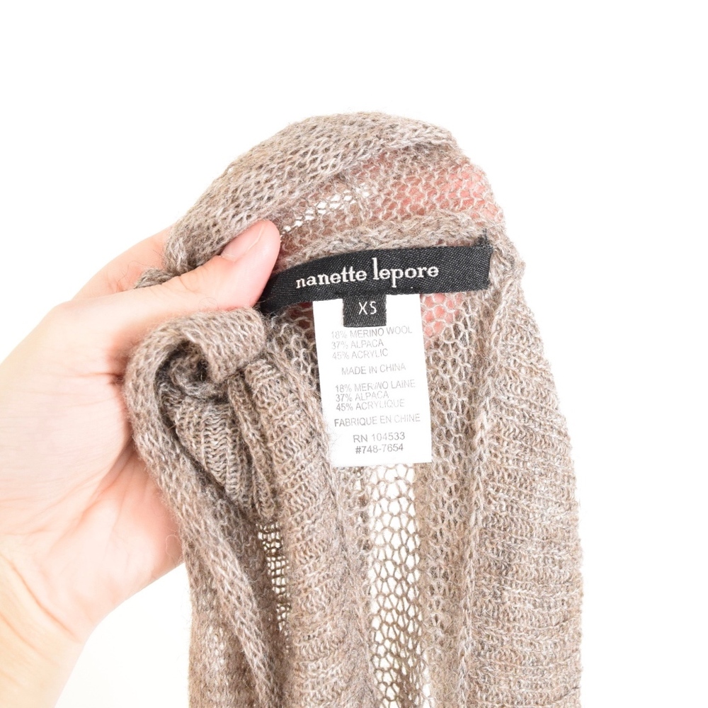 ❌SOLD❌Nanette Lepore Sheer Pointelle Sweater Tunic - Picture 4 of 6